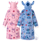 Plaid Chauffant à Capuche Stitch & Angel – Duo – Duo Stitch + Angel · Arrière 3/4