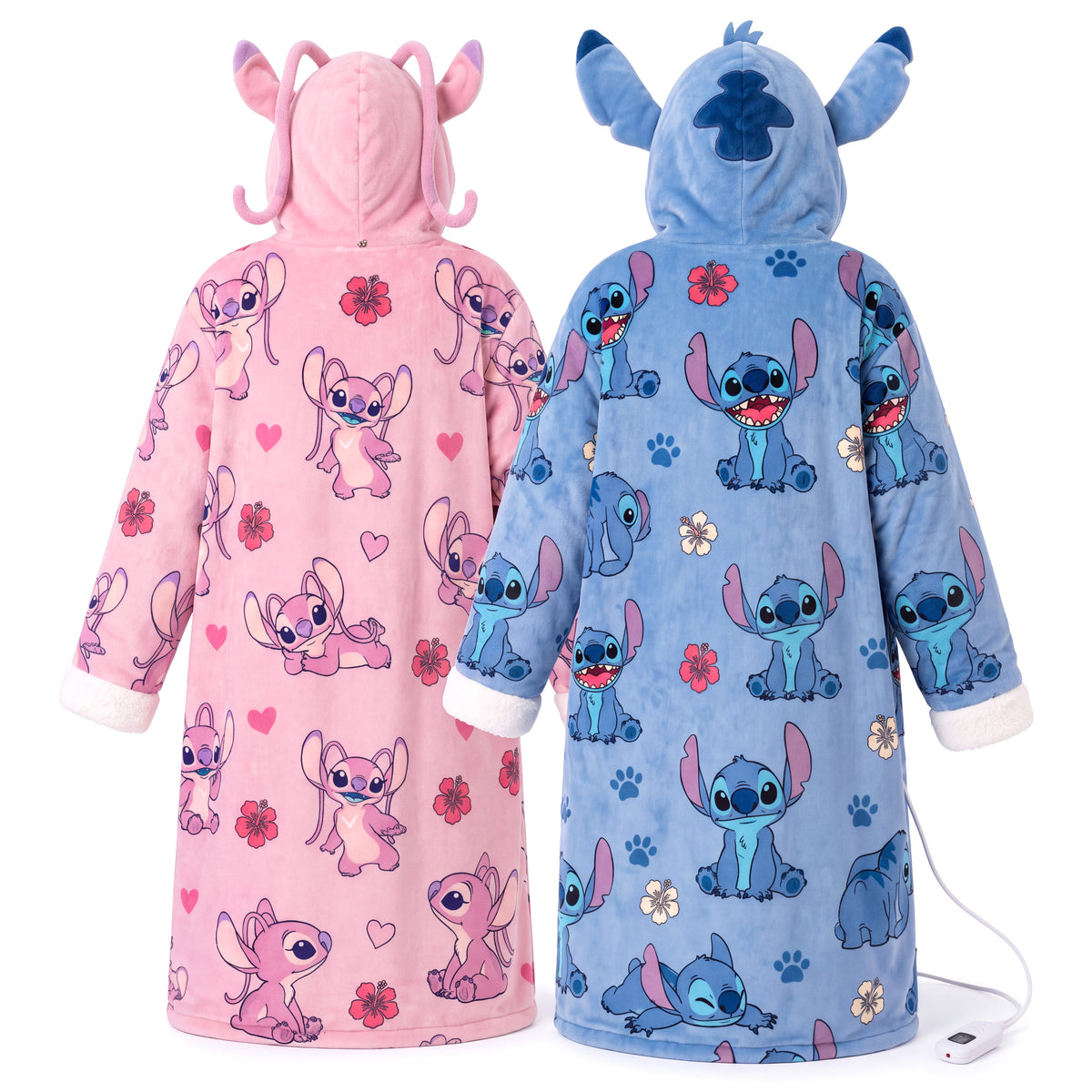 Plaid Chauffant à Capuche Stitch & Angel – Duo – Duo Stitch + Angel · Arrière 3/4
